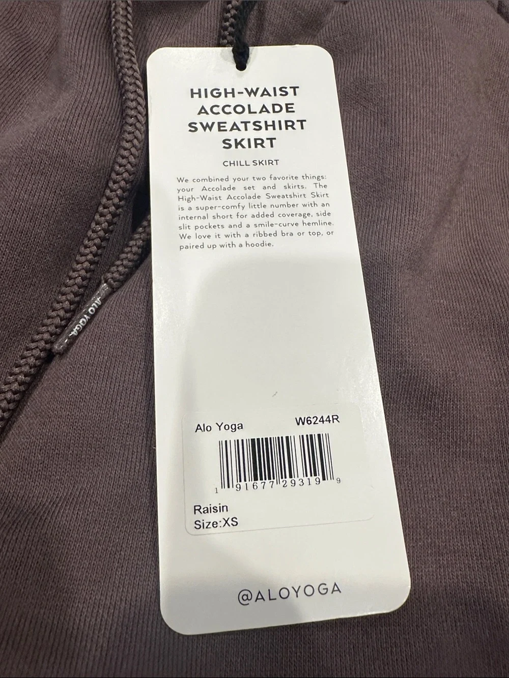 ALO Yoga High-Waist Mini Sweat Skirt in Deep Plum